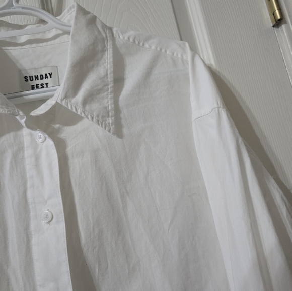 NWT Aritzia Sunday Best Future Shirt, Oversized White Cotton Poplin Button Up. - Picture 5 of 12